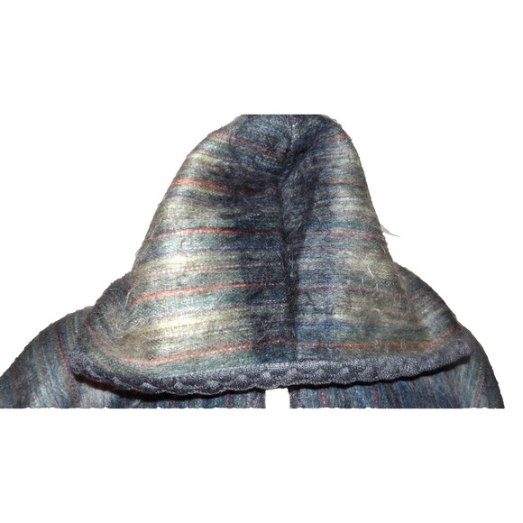 Alpacaloca Ecuadorian Alpaca Blend Cape Shawl Soft Plaid One Size Hooded Button - Picture 5 of 11